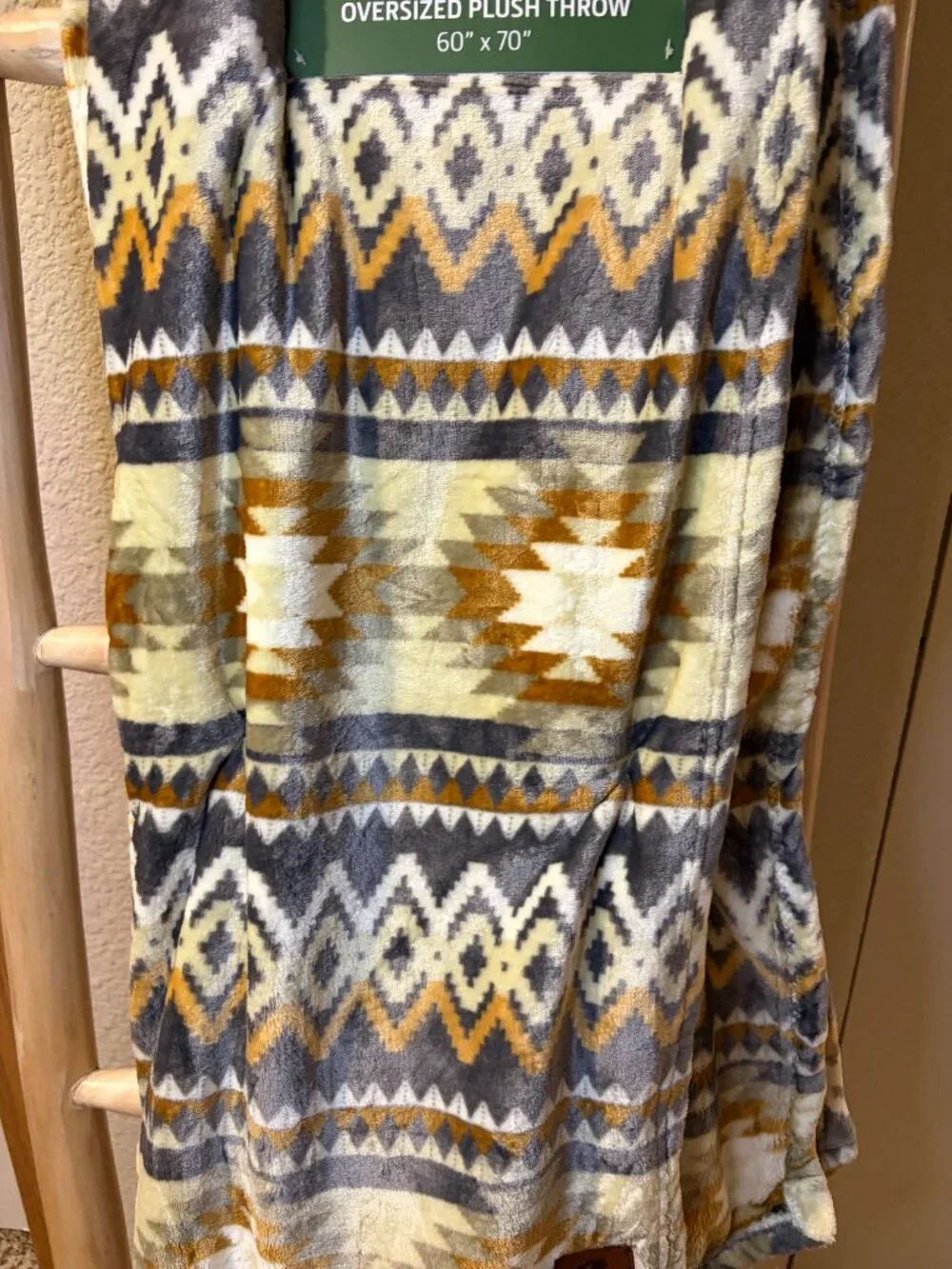 John Deere Aztec Plush Throw Blanket 60x70 Western Ranch Farmhouse Oversized NWT